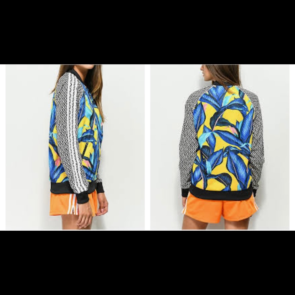 Adidas x Farm M NWT Leaf Blue Track Jacket Size M